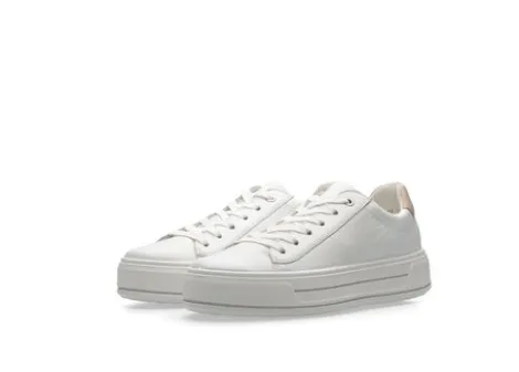 Ara White Platform Wide Fit Trainer|122300304B