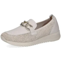 Caprice Beige Mini Wedge Loafer|924505199