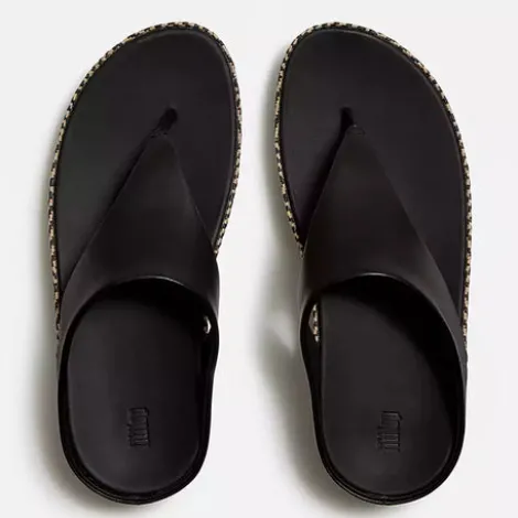 Fitflop Lux Graphic-Weave Leather Toe-Post |A4Q001