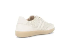Gabor Beige Leather and Raffia Trainer|8330042