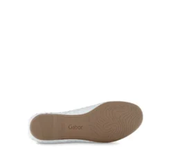 Gabor Braided White Comfort Ballerina|8412120