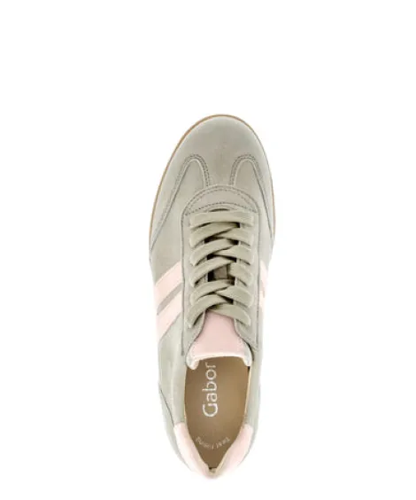 Gabor Green & Pink Suede Trainer|8330034