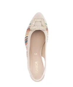 Gabor Multicolor Fabric and Leather Sling Back|8152640