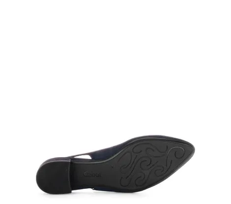 Gabor Navy Suede Sling Back|8152016