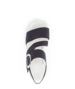 Gabor Navy Suede Wedge Sandal|8462716