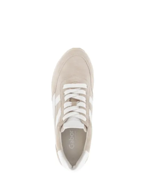 Gabor Soft Beige Suede Trainer |8655633