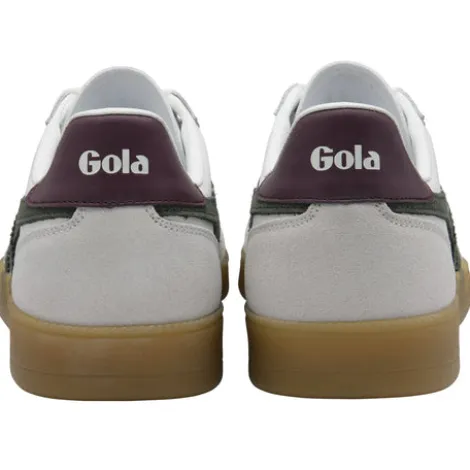 Gola White, Khaki, and Gum Trainer|CMB744WF