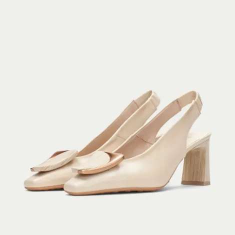Hispanitas Beige High Heel Sling Back|HV264762
