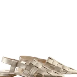 Hogl Gold Woven Sling Back|1019317800