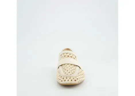 Paul Green Beige Braided Leather Loafer |1209019