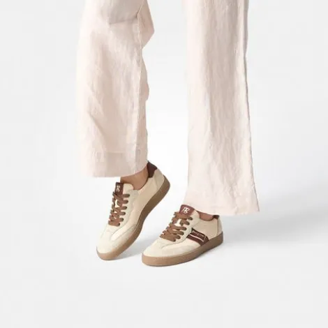 Paul GreenBeige Leather Trainer|5437149