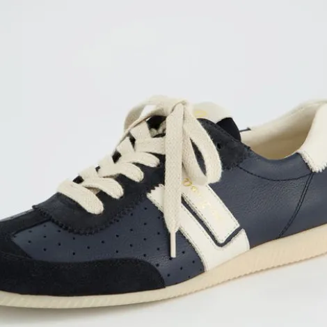 Paul Green Navy Leather Trainer|5490059