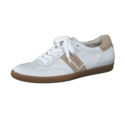 Paul Green White & Taupe Retro Trainer| 5450010