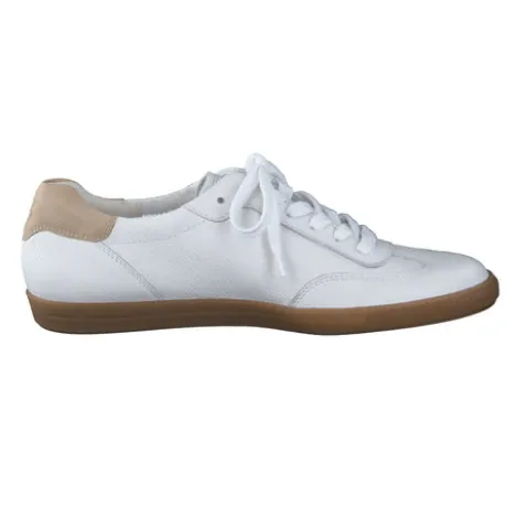 Paul Green White & Taupe Retro Trainer| 5450010