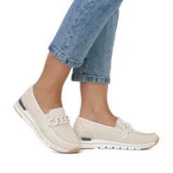 Remonte Beige Mini Wedge Loafer|R671160W