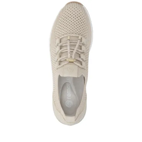 Remonte Beige Wide Fit Mini Wedge Trainer|D0T1860
