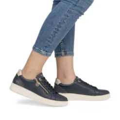 Remonte Navy Mini Wedge Trainer|D2E0014N