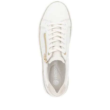 Remonte White Mini Wedge Trainer|D2E0080W