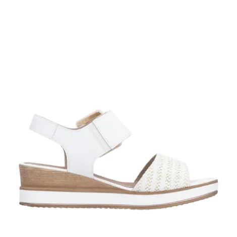 Remonte White Wedge Sandal|D645381