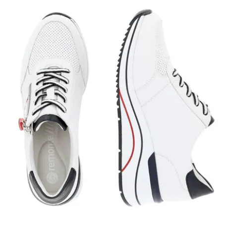 Remonte White Wide Fit Comfort Trainer|D0T0481WH