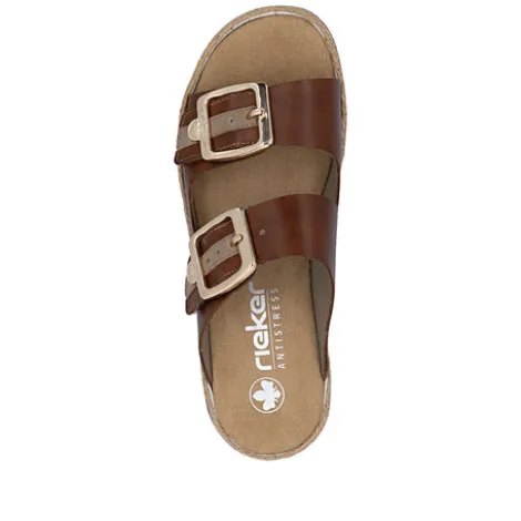 Rieker Brown Wedge Sandal|V795524BR