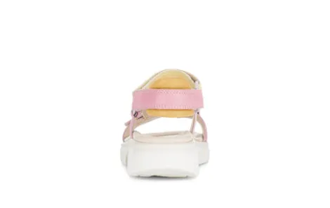 Rolling Soft Pink and Yellow Wedge Sandal|8683359