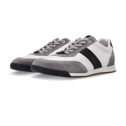 Salamander Light Grey Leather Trainer|E31AWA0312