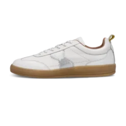 Salamander White and Silver Leather Trainer|F31ARN0320