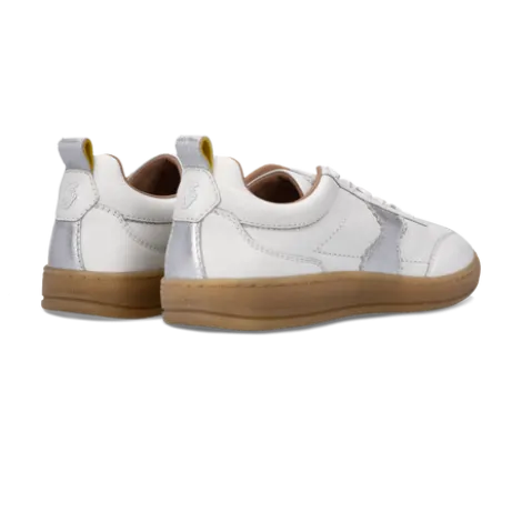 Salamander White and Silver Leather Trainer|F31ARN0320