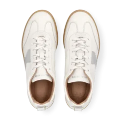 Salamander White and Silver Leather Trainer|F31ARN0320