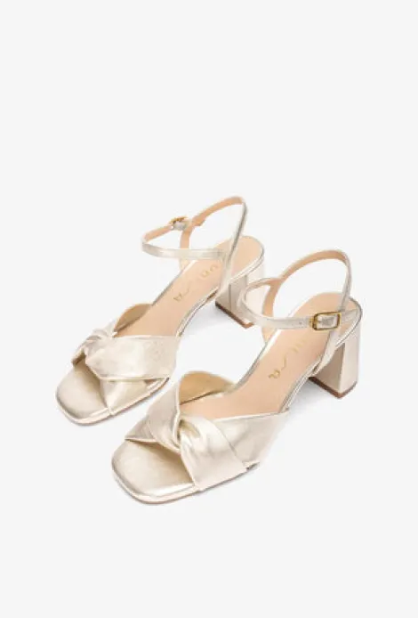 Unisa Gold Leather Sandal |MEDWAYG