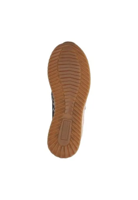 Waldlaufer Wide Fit Beige and Animal Print Trainer|752016921