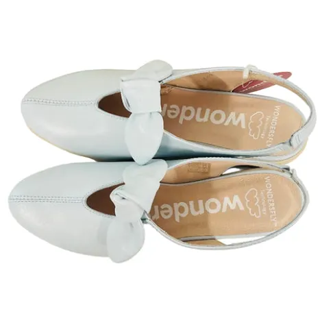 Wonders Light Blue Wedge Sling Back|C33315A